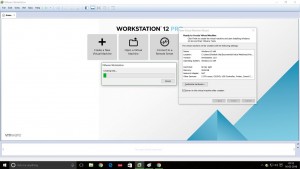 Screenshot of VMware Workstation 12 Windows 10 installation - virtual disk creation progress bar