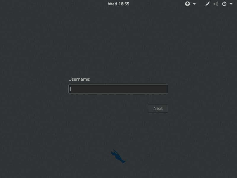 Kali Linux login screen dialog box screenshot