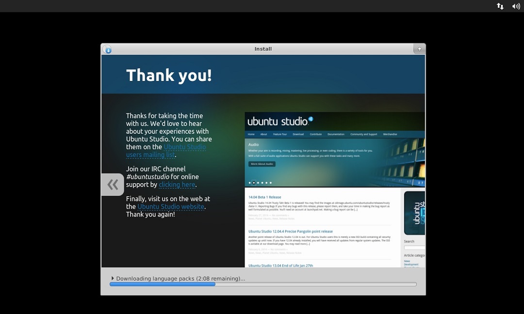Ubuntu Studio installation progress screenshot