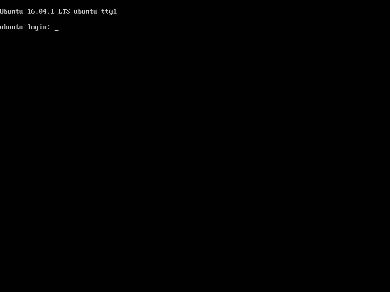 VMware Workstation 12 install Ubuntu Server login screenshot