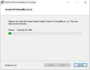 VirtualBox Installation in Progress