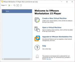 VMware Player 15.5 - Home Screen