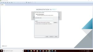 VMware workstation home - create a new virtual machine wizard - virtual machine name screenshot