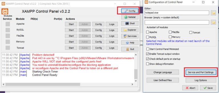 xampp control panel