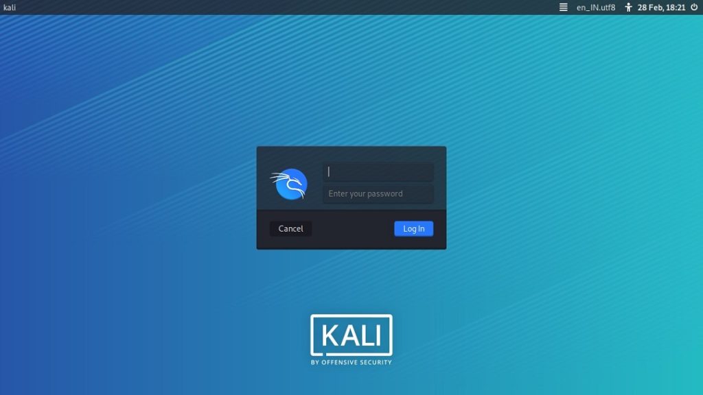 kali linux virtualbox login kali linux virtualbox login