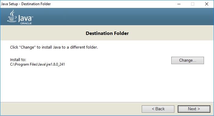 Java SE JDK 8 Installation - Specify JRE destination folder