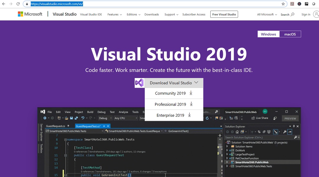 download visual studio professional 2019 license cost