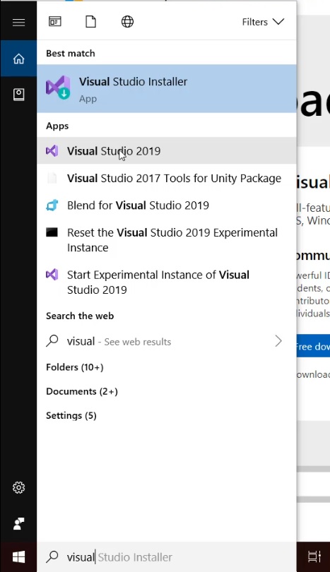 how to install visual studio 2019