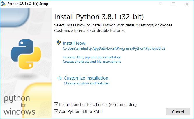 Python Installation setup
