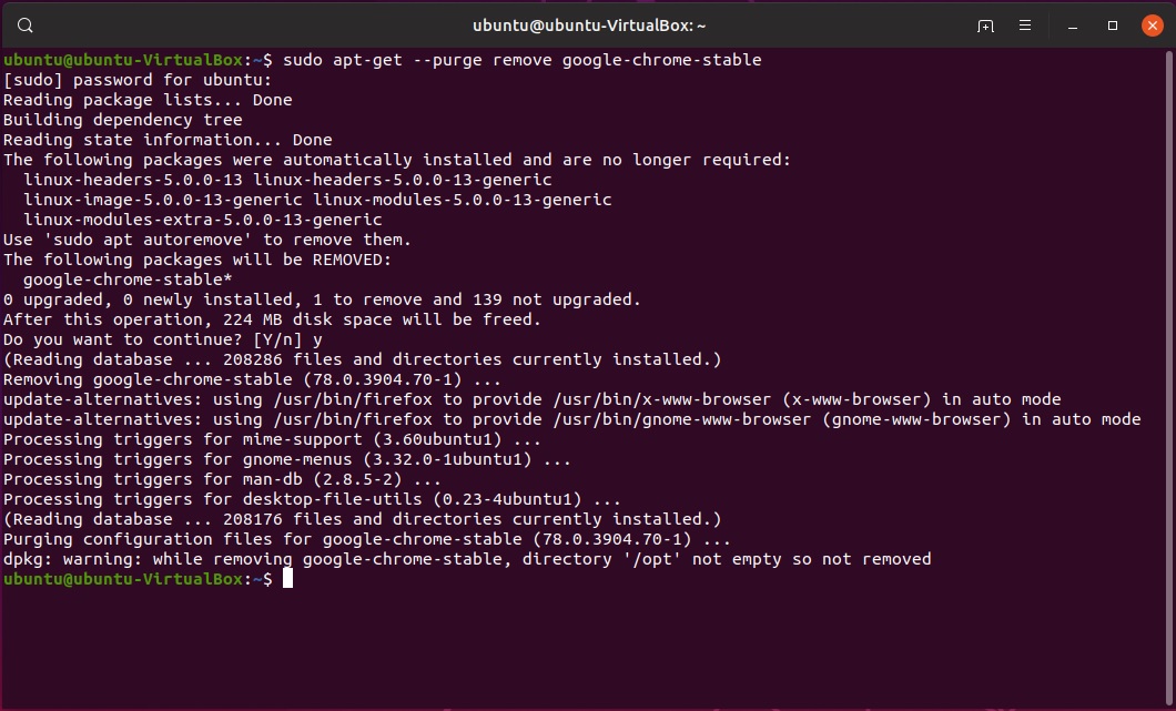 How to install and uninstall Google Chrome in Ubuntu 19.04