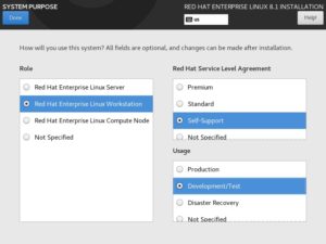 Red Hat Enterprise Linux 8 Installation - System Purpose